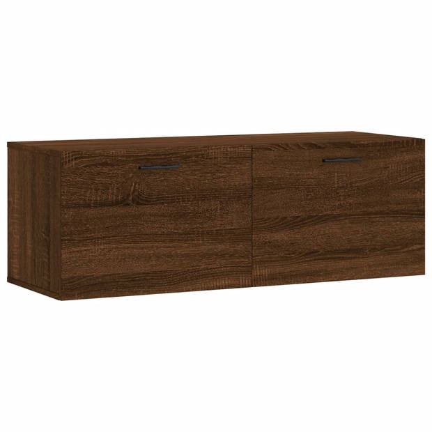 The Living Store Wandkast Bruineiken - 100 x 36.5 x 35 cm - Duurzaam bewerkt hout - Montage vereist