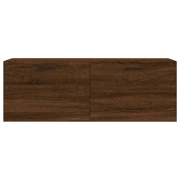 The Living Store Wandkast Bruineiken - 100 x 36.5 x 35 cm - Duurzaam bewerkt hout - Montage vereist