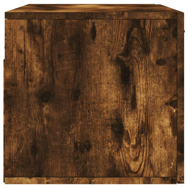 The Living Store Zwevende Wandkast - 80 x 36.5 x 35 cm - Gerookt eikenhout