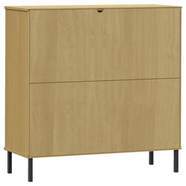 vidaXL Boekenkast met metalen poten OSLO 90x35x90,5 cm hout bruin