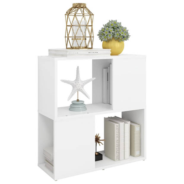 The Living Store Boekenkast - Wit - 60x24x63 cm - Bewerkt hout