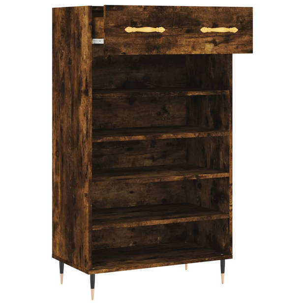 The Living Store Schoenenkast - Smoked Oak - 60 x 35 x 105 cm - Duurzaam materiaal