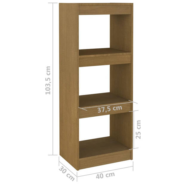 The Living Store Boekenkast - Massief grenenhout - 40x30x103.5 cm - Honingbruin