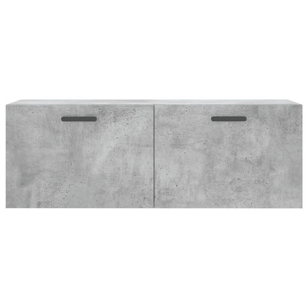 The Living Store Wandkast Betongrijs - 100x36.5x35 cm - Decoratieve opbergkast - Duurzaam materiaal