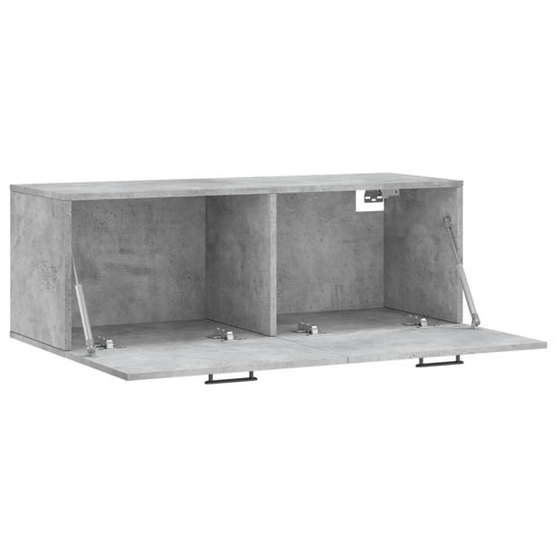 The Living Store Wandkast Betongrijs - 100x36.5x35 cm - Decoratieve opbergkast - Duurzaam materiaal