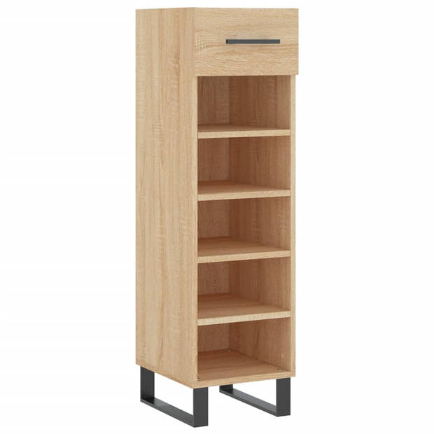 The Living Store Schoenenkast Sonoma Eiken - 30 x 35 x 105 cm - Duurzaam materiaal en praktisch ontwerp