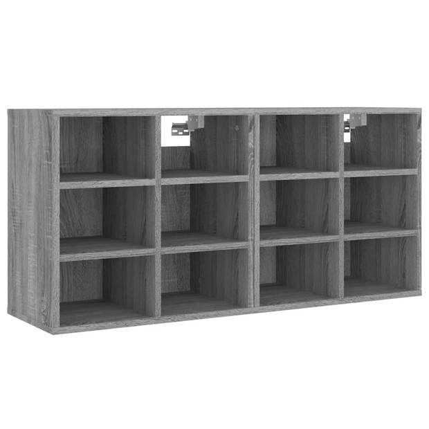 The Living Store Schoenenkast - Grijs Sonoma Eiken - 52.5 x 30 x 50 cm - 2 stuks