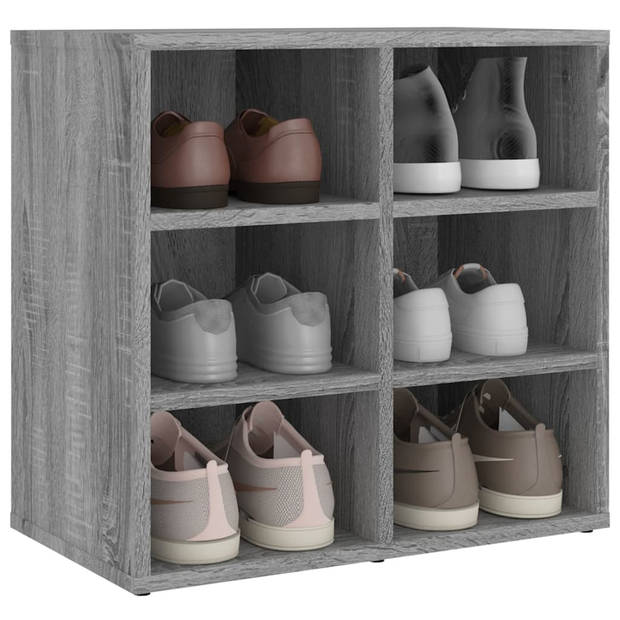 The Living Store Schoenenkast - Grijs Sonoma Eiken - 52.5 x 30 x 50 cm - 2 stuks