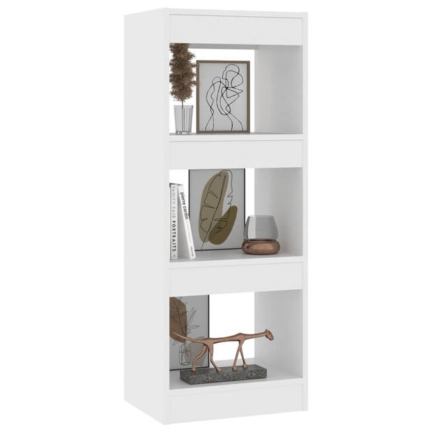 The Living Store Boekenkast Houten - Wit 40x30x103 cm - Stabiel en veelzijdig