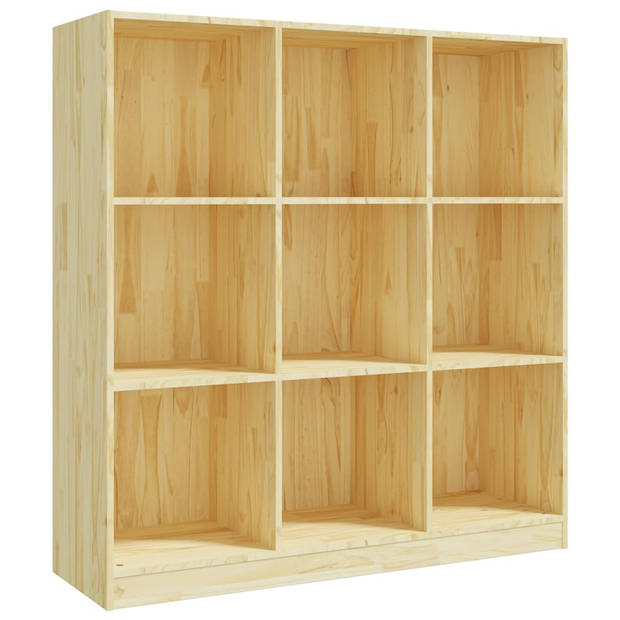 The Living Store Boekenkast Opbergkast Massief Grenenhout 104x33.5x110 cm - Decoratief en praktisch