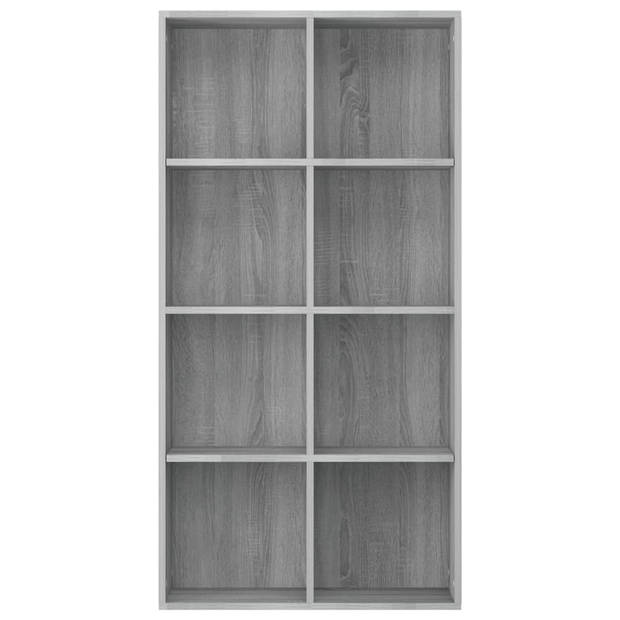 The Living Store Boekenkast Grijs Sonoma Eiken - 66 x 30 x 130 cm - Inclusief Montagehandleiding - Wandmontage vereist