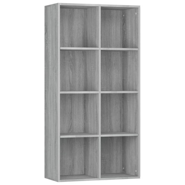 The Living Store Boekenkast Grijs Sonoma Eiken - 66 x 30 x 130 cm - Inclusief Montagehandleiding - Wandmontage vereist