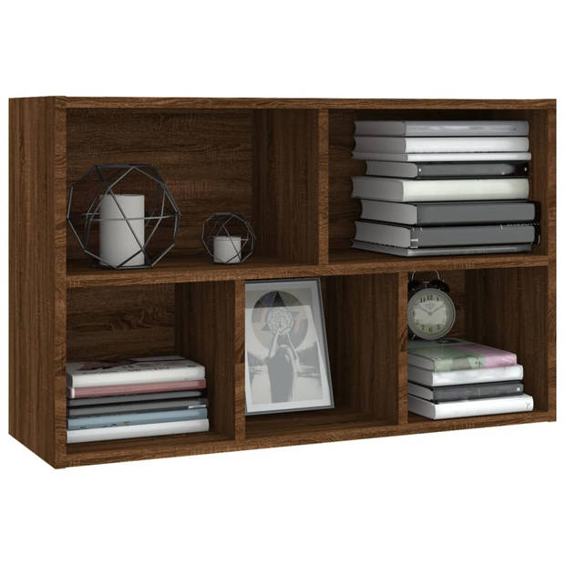 vidaXL Boekenkast/dressoir 50x25x80 cm bewerkt hout bruin eikenkleur