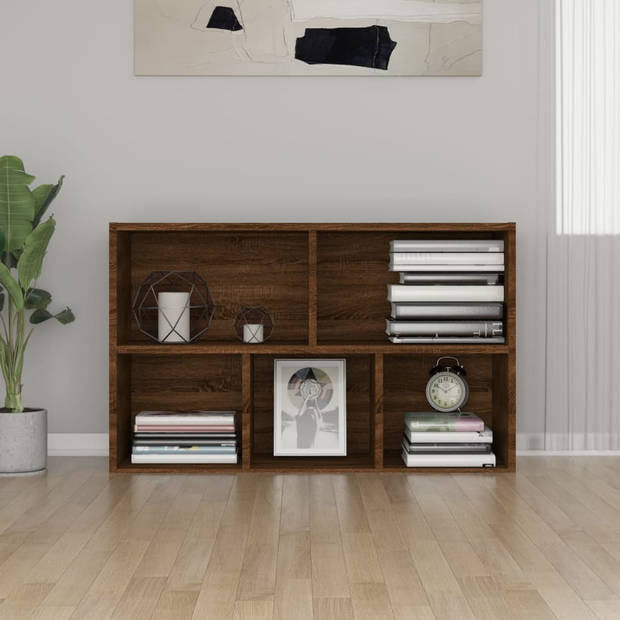 vidaXL Boekenkast/dressoir 50x25x80 cm bewerkt hout bruin eikenkleur