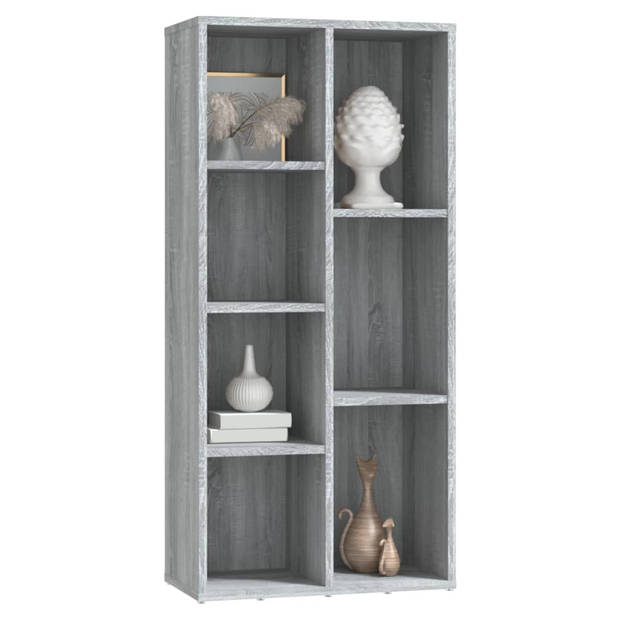 The Living Store Boekenkast Grijs Sonoma Eiken - 50 x 25 x 106 cm - Stevig materiaal