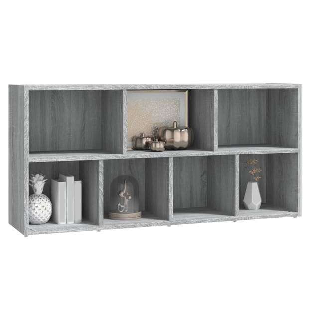 The Living Store Boekenkast Grijs Sonoma Eiken - 50 x 25 x 106 cm - Stevig materiaal