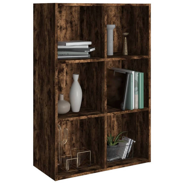 The Living Store Boekenkast Gerookt Eiken - 66 x 30 x 98 cm - Voldoende opbergruimte