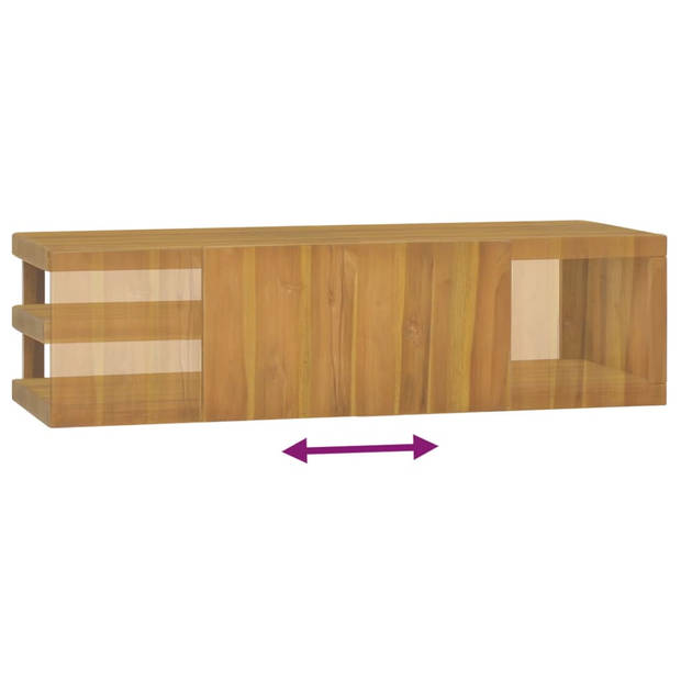 The Living Store Badkamerwandkast 110x40x30 cm massief teakhout - Kast