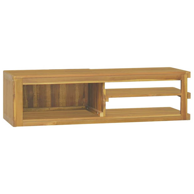 The Living Store Badkamerwandkast 110x40x30 cm massief teakhout - Kast