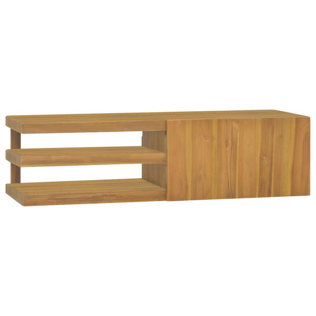 The Living Store Badkamerwandkast 110x40x30 cm massief teakhout - Kast