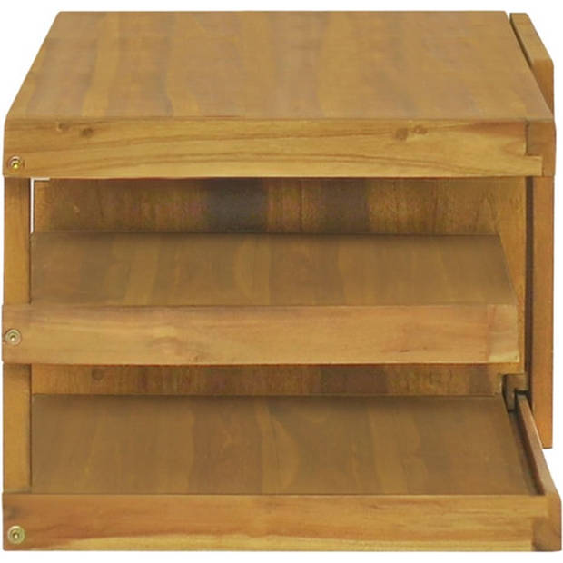 The Living Store Badkamerwandkast 110x40x30 cm massief teakhout - Kast