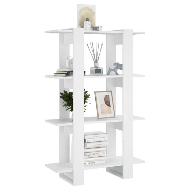 The Living Store Boekenkast - 80 x 30 x 123.5 cm - Wit hout