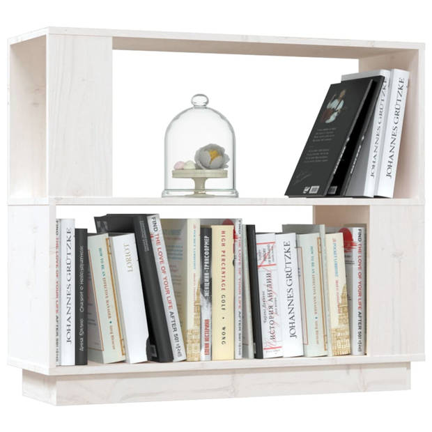 vidaXL Boekenkast/kamerscherm 80x25x70 cm massief grenenhout wit