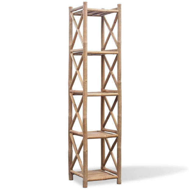 The Living Store Bamboe Rek - 35 x 35 x 152 cm - Met vijf lagen