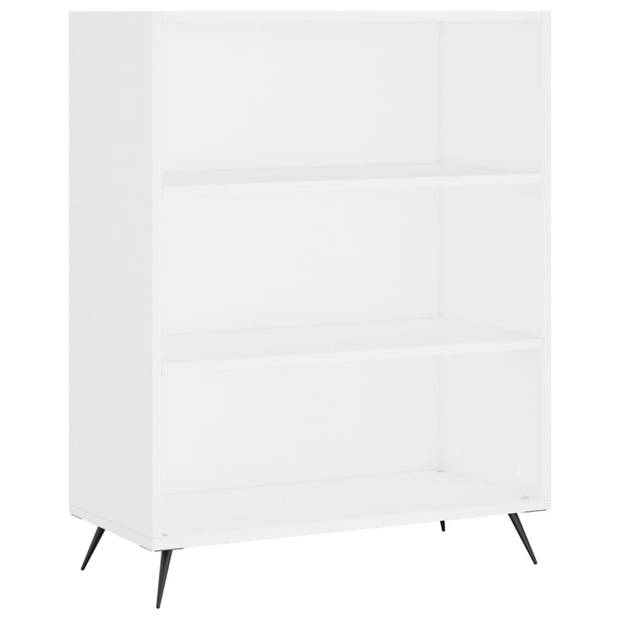 The Living Store Boekenkast Wit - 69.5 x 32.5 x 90 cm - Stevig bewerkt hout en metaal