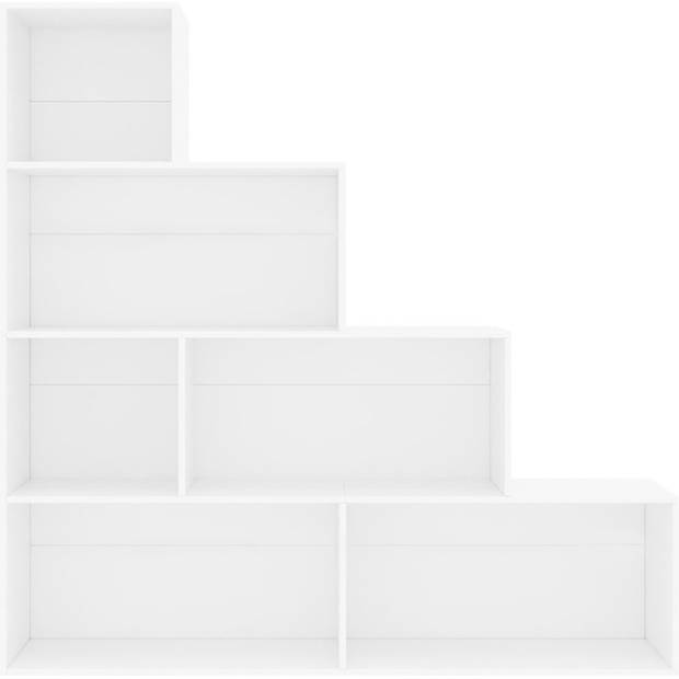 The Living Store Boekenkast Classic - 155 x 24 x 160 cm - 6 open schappen - wit hout