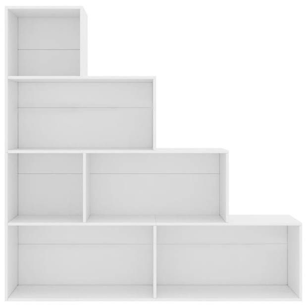 The Living Store Boekenkast Classic - 155 x 24 x 160 cm - 6 open schappen - wit hout