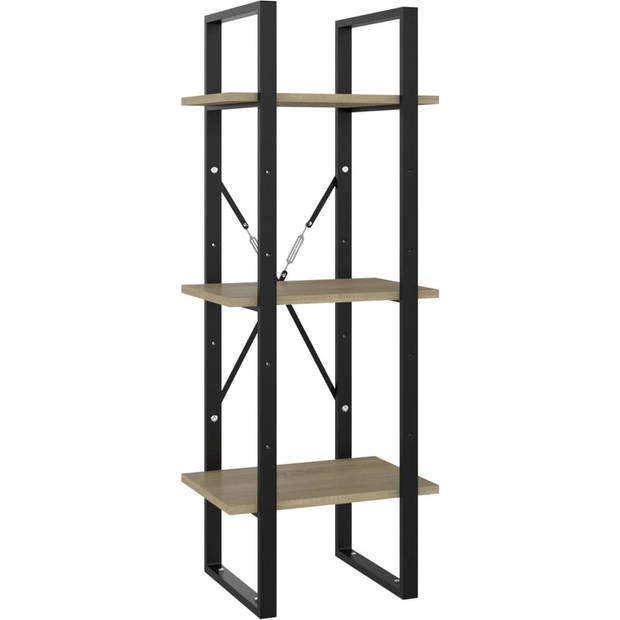 The Living Store Boekenkast Industrieel - 40 x 30 x 105 cm - Sonoma Eiken