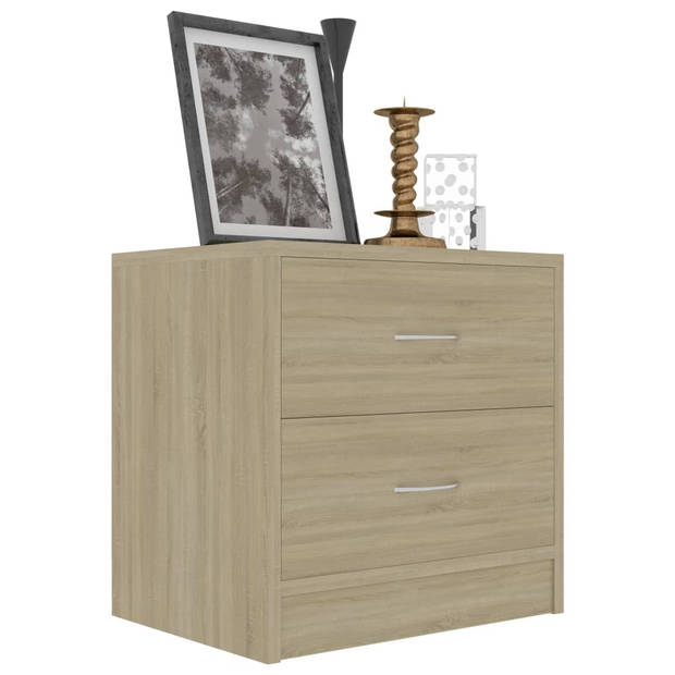 vidaXL Nachtkastjes 2 st 40x30x40 cm bewerkt hout sonoma eikenkleurig