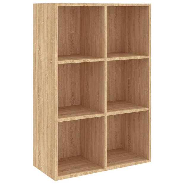 The Living Store Boekenkast - Bewerkt Hout - 66x30x97.8 cm - Sonoma Eiken