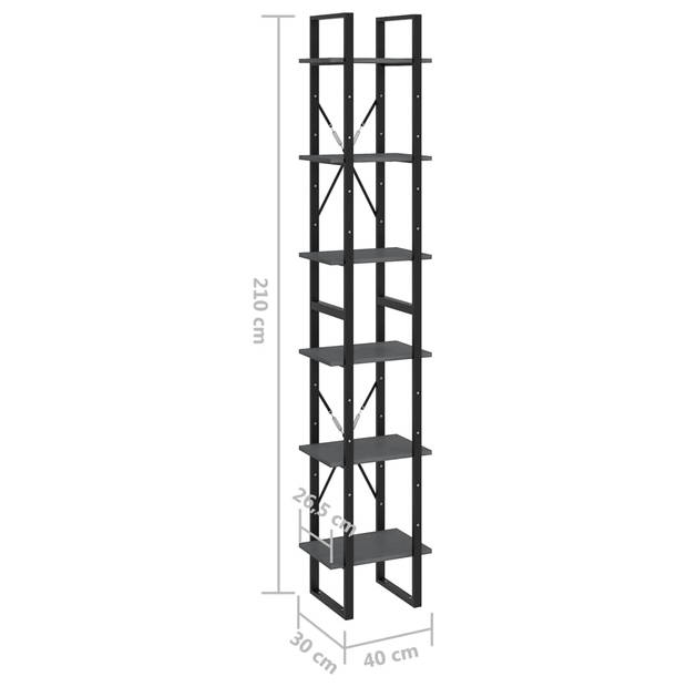 The Living Store Industriële Kast - 40x30x210 cm - Grijs