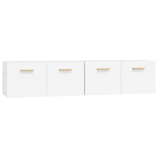 The Living Store Wandkast - Hoogglans Wit - 80 x 35 x 36.5 cm - 2 stuks