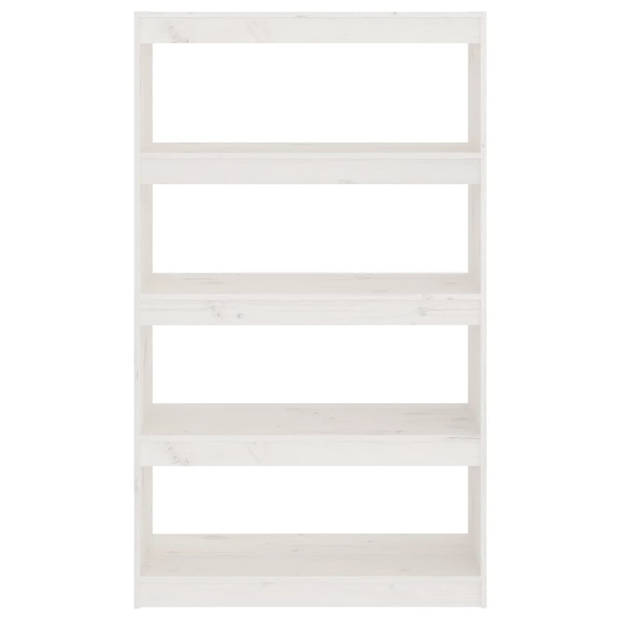 The Living Store Boekenkast Grenenhout - 80 x 30 x 135.5 cm - Wit