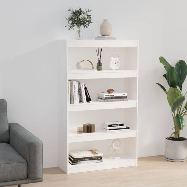 The Living Store Boekenkast Grenenhout - 80 x 30 x 135.5 cm - Wit