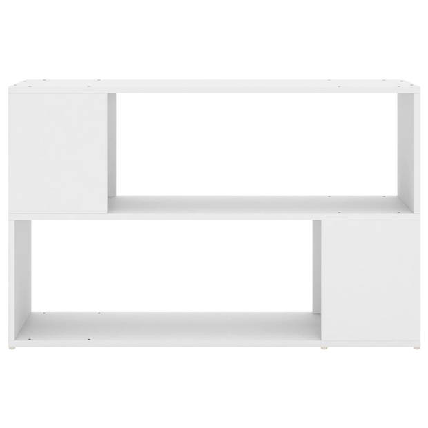 The Living Store Opbergkast - Boekenrek - 100 x 24 x 63 cm - Wit Gemaakt van bewerkt hout - Montage vereist