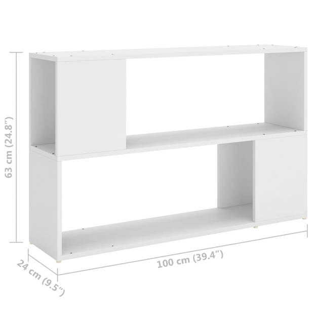 vidaXL Boekenkast 100x24x63 cm bewerkt hout wit