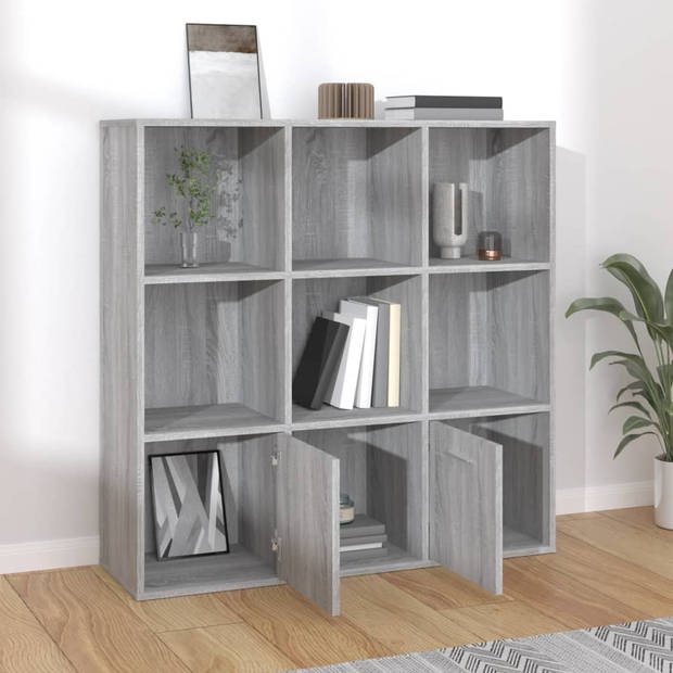 vidaXL Boekenkast 98x30x98 cm grijs sonoma eikenkleurig