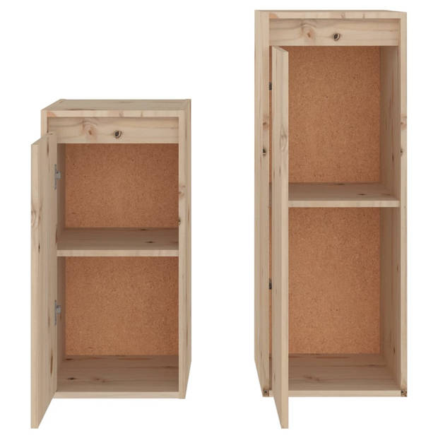 The Living Store TV-kast - massief grenenhout - 30x30x60 cm - 30x30x80 cm