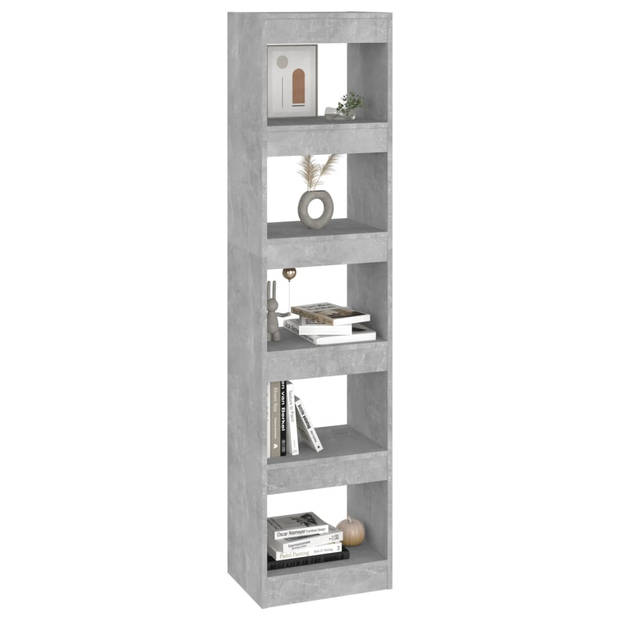 The Living Store Boekenkast Betongrijs 40 x 30 x 166 cm - Bewerkt hout