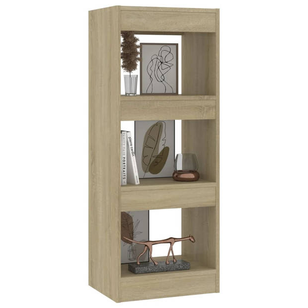 The Living Store Boekenkast Hout Eiken 40x30x103 cm - Decoratief en praktisch - Montage vereist