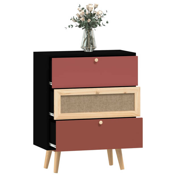 The Living Store Dressoir Classic - bijzetkast - 60 x 30 x 75 cm - bewerkt hout - meubel met 3 lades