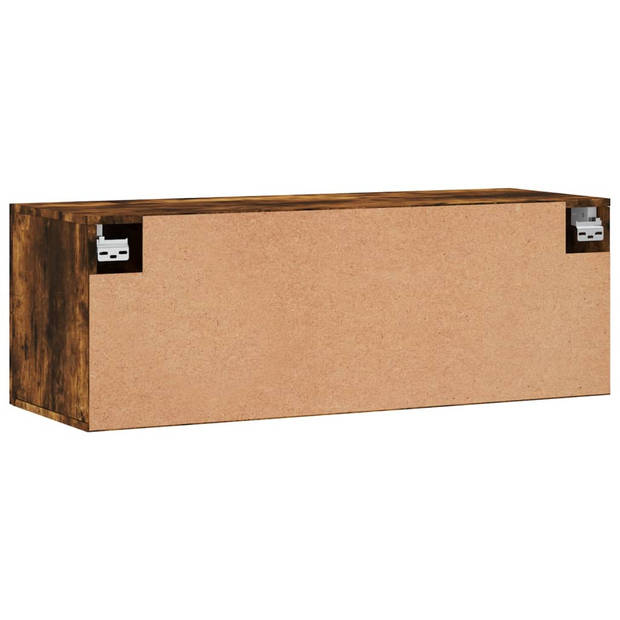 The Living Store Zwevende wandkast - Gerookt eiken - 100 x 36.5 x 35 cm (B x D x H)