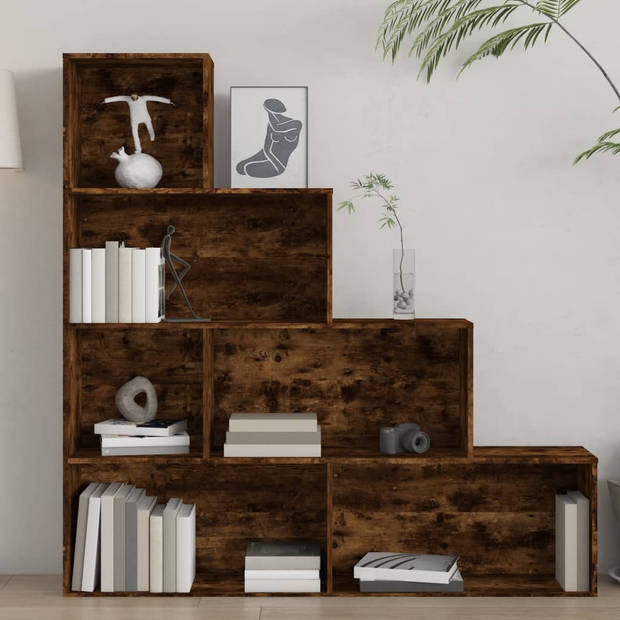 The Living Store Boekenkast Gerookt Eiken - 155 x 24 x 160 cm - Stevig materiaal