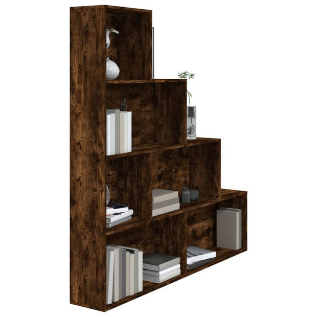 The Living Store Boekenkast Gerookt Eiken - 155 x 24 x 160 cm - Stevig materiaal