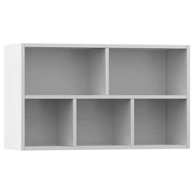 The Living Store Boekenkast - 50 x 25 x 80 cm - Wit - Spaanplaat