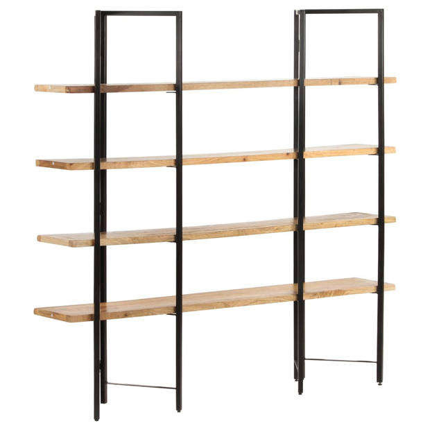 The Living Store Boekenkast met 4 schappen 160x35x160 cm massief mangohout - Kast